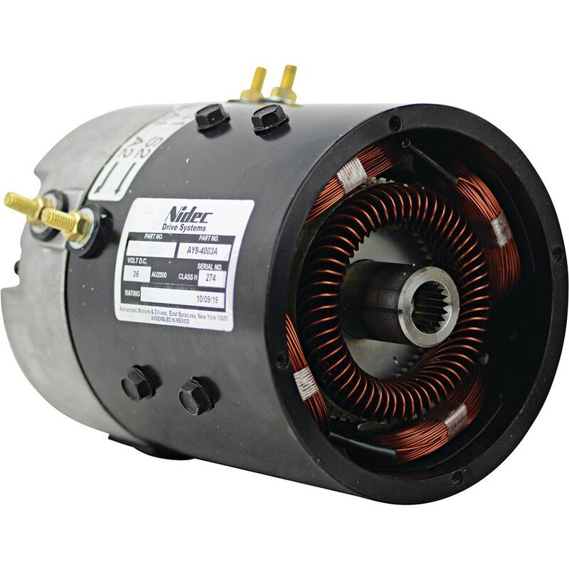 AY9-4003AMX 36V DC Motor – 2.8 HP, 3100 RPM, Reversible, 19 Spline Shaft – Replaces 73124G01